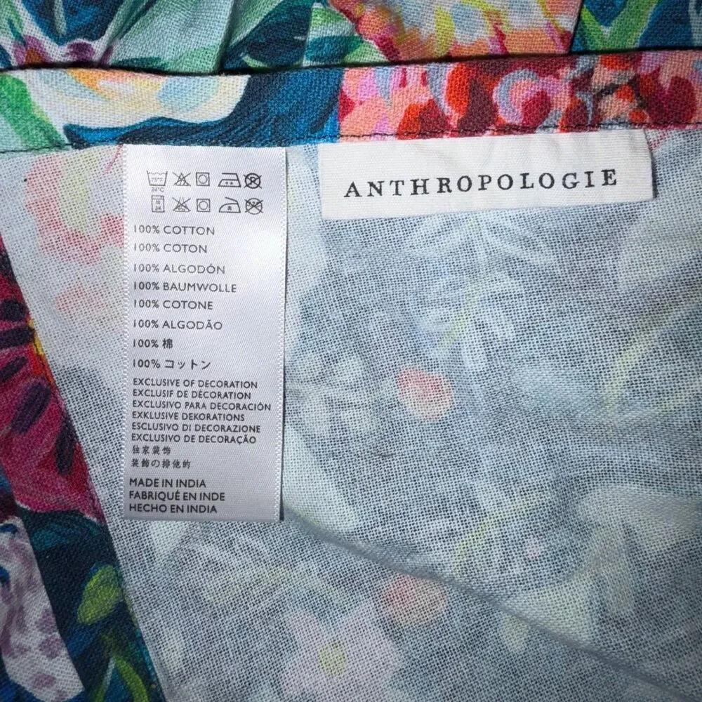 Anthropologie Bib Apron Womens One Size Halter Floral Embroidered Beaded Kitchen